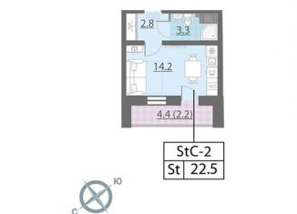 Продам квартиру студию, 20.8 м2, Санкт-Петербург, Муринская дорога, 8к1, Муринская дорога