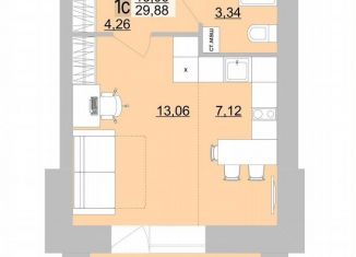 Продается квартира студия, 29.9 м2, Берёзовский