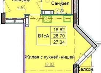 Продается 1-комнатная квартира, 27 м2, Ярославская область, Брагинская улица, 18к2