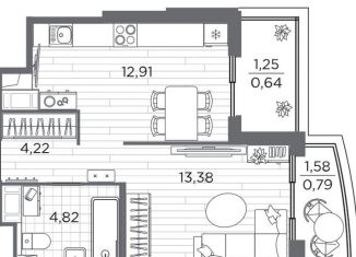 Продается 1-ком. квартира, 36.1 м2, Санкт-Петербург, Калининский район