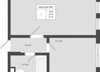 1-ком. квартира на продажу, 37.9 м2, Москва