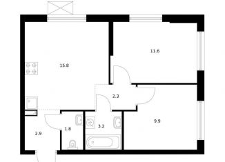 Продается 2-комнатная квартира, 47.5 м2, Екатеринбург, метро Ботаническая, жилой комплекс Утёс, к3