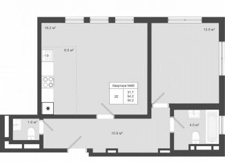 Продажа двухкомнатной квартиры, 54.2 м2, Москва