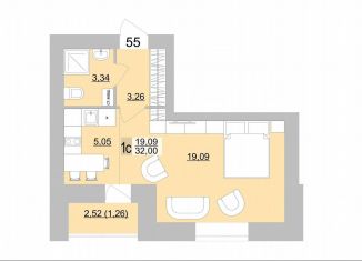 Продаю квартиру студию, 32 м2, Берёзовский