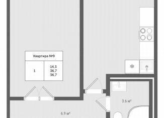 Продажа 1-комнатной квартиры, 36.7 м2, Москва