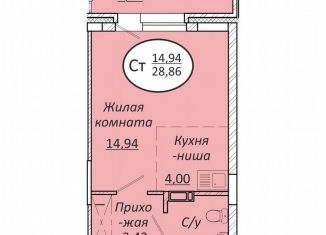 Квартира на продажу студия, 28.9 м2, Новосибирск, Октябрьский район