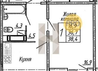 Продам однокомнатную квартиру, 38.4 м2, Воронеж, улица Пескова, 6