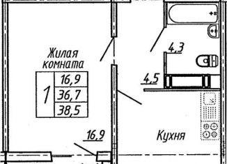 Продам 1-комнатную квартиру, 38.5 м2, Воронеж, улица Пескова, 6, Центральный район