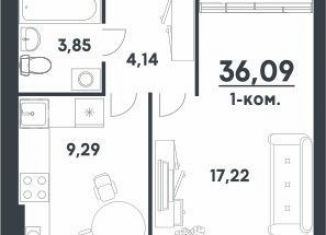 Продаю 1-комнатную квартиру, 36.1 м2, Волгоградская область