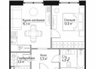 2-комнатная квартира на продажу, 39 м2, Москва