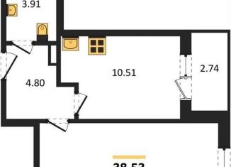 Продам 1-комнатную квартиру, 38.5 м2, Воронеж, улица 45-й Стрелковой Дивизии, 259/27