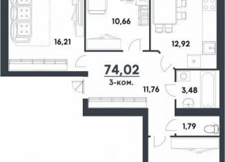 Продаю 3-ком. квартиру, 74 м2, Волгоградская область, улица Иссы Плиева, 6В