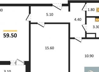 Продаю 2-комнатную квартиру, 59.5 м2, Воронеж, улица Пескова, 6, Центральный район