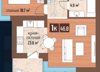 Продажа однокомнатной квартиры, 46 м2, Светлогорск, Ольховая улица, 32к15