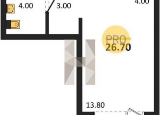 Продаю квартиру студию, 26.7 м2, Новосибирск, Ленинский район, улица Связистов, 13/2