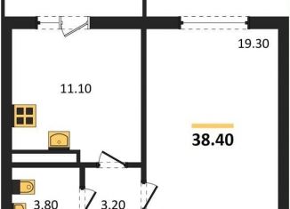 Продается 1-комнатная квартира, 38.4 м2, село Ямное, Просёлочная улица, 2к5