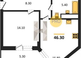 Продаю 1-комнатную квартиру, 46.3 м2, Воронеж, улица Красных Партизан, 35