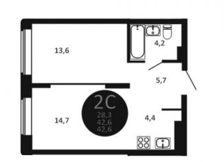 Продаю 2-ком. квартиру, 42.6 м2, Новосибирск