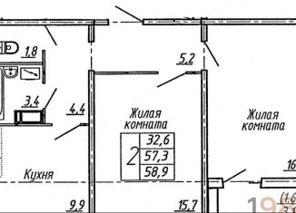 Продам двухкомнатную квартиру, 58.9 м2, Воронеж, улица Пескова, 6