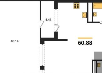 Продаю 1-ком. квартиру, 60.9 м2, Воронеж, Ленинский район, улица Фридриха Энгельса, 88