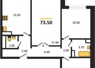 Продаю 3-комнатную квартиру, 73.5 м2, Воронеж, улица Полковника Богомолова, 1