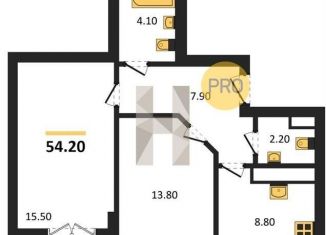 Продаю 2-ком. квартиру, 54.2 м2, Краснодар, улица Красных Партизан, 35, Прикубанский округ