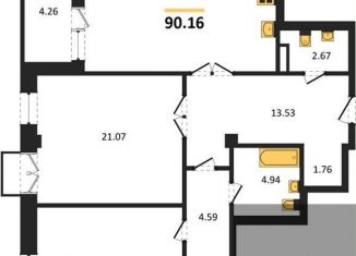 Продаю 2-ком. квартиру, 90.2 м2, Воронеж, улица Куцыгина, 11