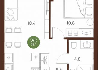 Продаю однокомнатную квартиру, 39.1 м2, Новосибирск, метро Площадь Ленина