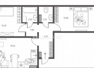 Продается двухкомнатная квартира, 66.3 м2, Липецк, улица Перова, 2Д