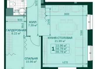 1-комнатная квартира на продажу, 56.6 м2, Санкт-Петербург, метро Ладожская, Магнитогорская улица, 3к2