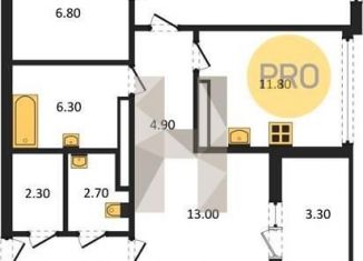 Продажа двухкомнатной квартиры, 92.4 м2, Воронеж, Краснознамённая улица, 57/4