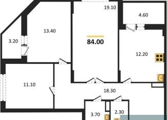 Продажа трехкомнатной квартиры, 84 м2, Воронеж, Краснознамённая улица, 57/5, ЖК Высота