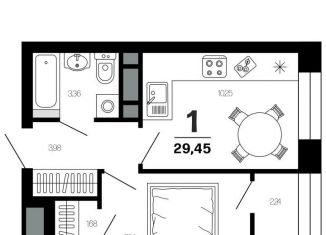 1-ком. квартира на продажу, 29.5 м2, Рязань, Московский район