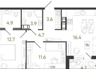 Продаю 2-ком. квартиру, 57.8 м2, Санкт-Петербург, метро Фрунзенская