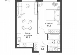 Продается однокомнатная квартира, 40.9 м2, Москва, Бульвар Рокоссовского, 3-я Гражданская улица, 1