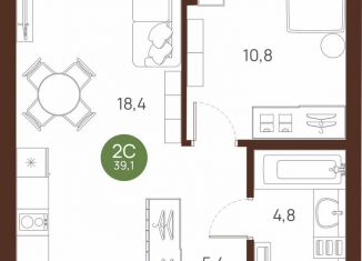 1-ком. квартира на продажу, 39.1 м2, Новосибирск, метро Площадь Ленина