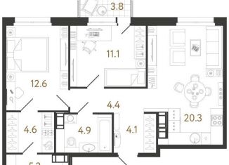 Продаю 2-ком. квартиру, 67.2 м2, Санкт-Петербург, метро Фрунзенская