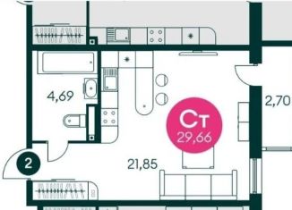 Продажа квартиры студии, 29.7 м2, Ростов-на-Дону, улица Малиновского, 35, Советский район