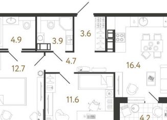 Продается 2-ком. квартира, 57.8 м2, Санкт-Петербург, метро Фрунзенская