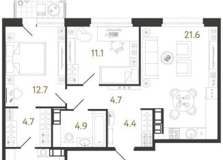 Продается 2-ком. квартира, 69.3 м2, Санкт-Петербург, Фрунзенский район