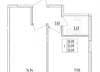 Продажа 1-ком. квартиры, 33.1 м2, Санкт-Петербург, метро Пионерская, Коломяжский проспект, 4