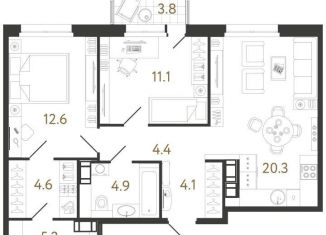 Продаю двухкомнатную квартиру, 67.2 м2, Санкт-Петербург, муниципальный округ Волковское