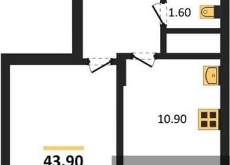 Продам 1-ком. квартиру, 43.9 м2, Воронеж, ЖК Высота, Краснознамённая улица, 57/5