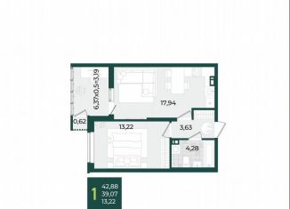 Продаю 1-ком. квартиру, 42.9 м2, Краснодарский край, Штурвальная улица, 8