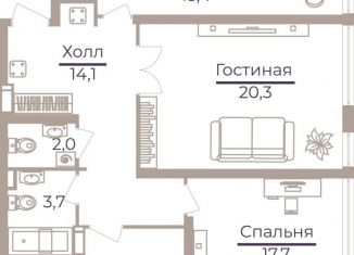 3-комнатная квартира на продажу, 85.3 м2, Москва, Херсонская улица, 43к5, район Черёмушки