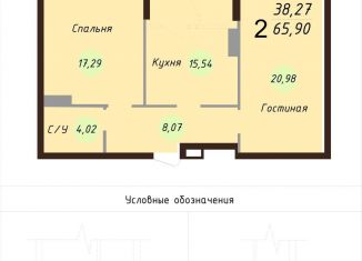 Продам 2-комнатную квартиру, 68.6 м2, Ярославль, Силикатное шоссе, 17А, ЖК Ярославль Сити