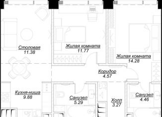 Двухкомнатная квартира на продажу, 64.9 м2, Москва, 4-я улица Марьиной Рощи, 12к2, метро Марьина Роща