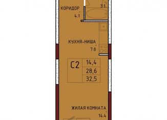 Квартира на продажу студия, 32.5 м2, Тульская область