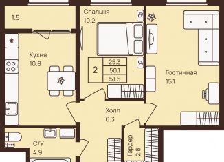 Продается 2-комнатная квартира, 51.6 м2, деревня Новое Девяткино, ЖК Девяткино
