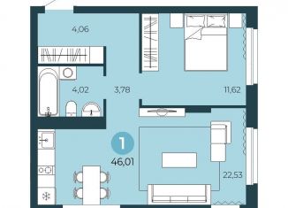 1-ком. квартира на продажу, 46 м2, Тюмень, Калининский округ